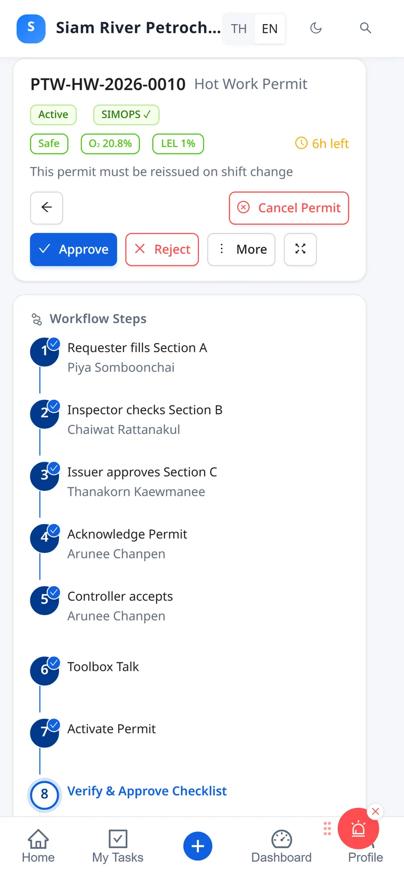 Permit steps in a phone browser